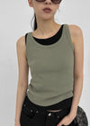 [MADE] Plio U-Neck Ribbed Sleeveless Top