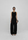 Ponhi Button Wide Cotton Pants