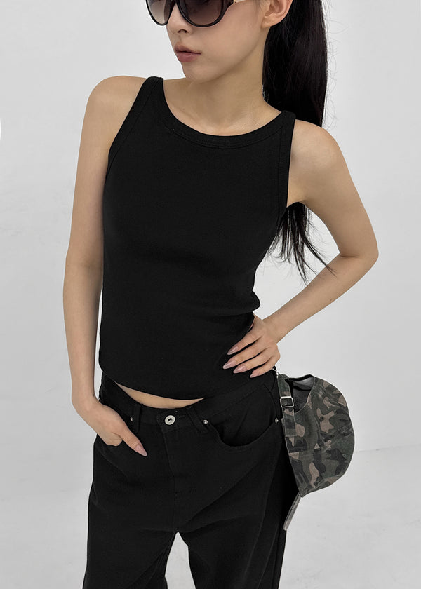 [MADE] Plio U-Neck Ribbed Sleeveless Top