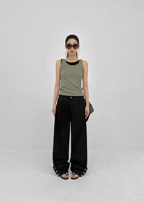 [MADE] Plio U-Neck Ribbed Sleeveless Top
