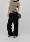 Ponhi Button Wide Cotton Pants