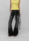 Comonut Banding Washed Bootcut Denim Pants