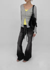 Comonut Banding Washed Bootcut Denim Pants