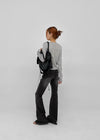 Comonut Banding Washed Bootcut Denim Pants