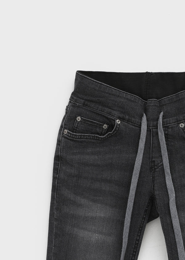 Comonut Banding Washed Bootcut Denim Pants