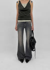 Cellom Back Pocket Slim Washed Bootcut Denim Pants