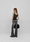Cellom Back Pocket Slim Washed Bootcut Denim Pants