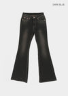 Cellom Back Pocket Slim Washed Bootcut Denim Pants