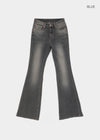 Cellom Back Pocket Slim Washed Bootcut Denim Pants