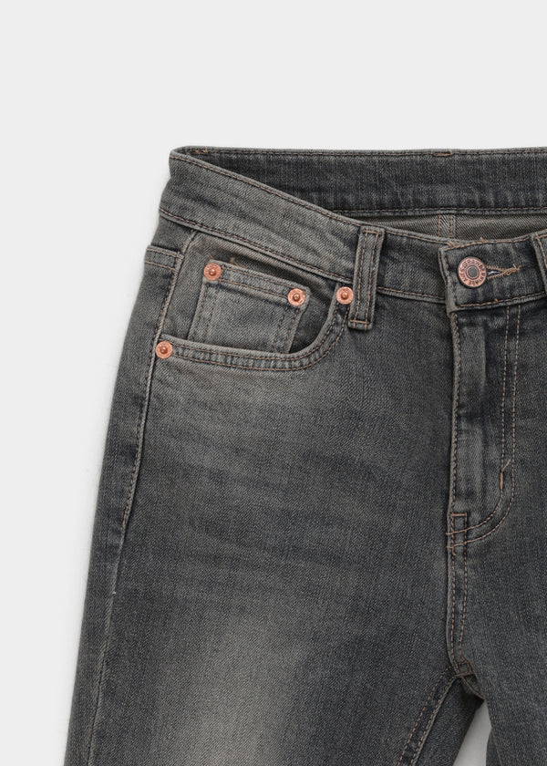 Cellom Back Pocket Slim Washed Bootcut Denim Pants