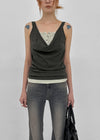 Serio Button Layered Sleeveless