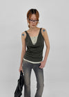 Serio Button Layered Sleeveless