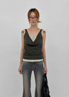 Serio Button Layered Sleeveless