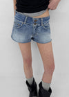 Kellack Two-button Washed Short Denim Pants