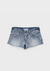 Kellack Two-button Washed Short Denim Pants