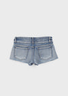 Kellack Two-button Washed Short Denim Pants