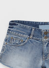 Kellack Two-button Washed Short Denim Pants