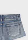 Kellack Two-button Washed Short Denim Pants