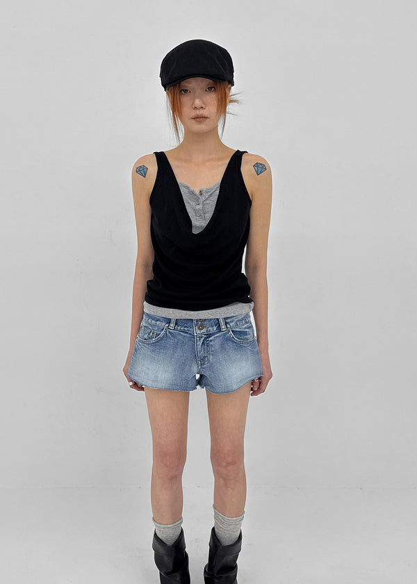 Serio Button Layered Sleeveless