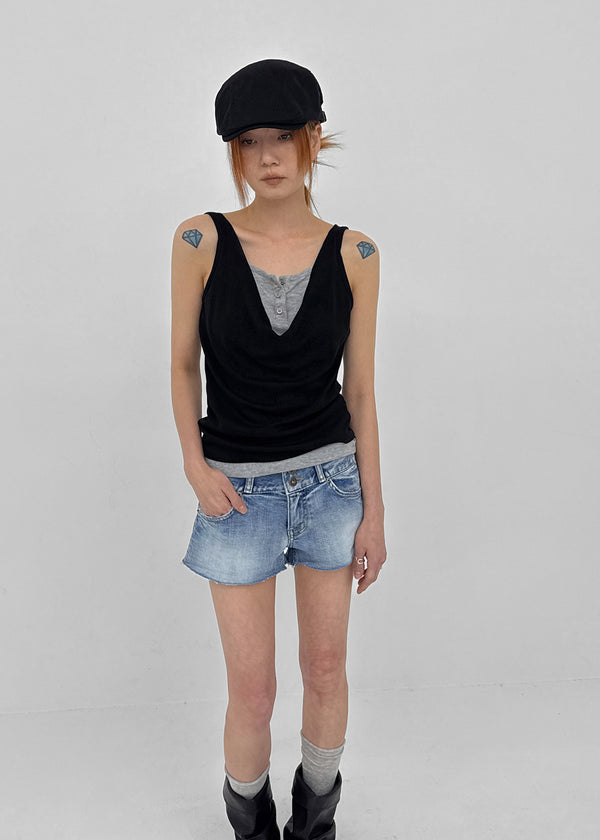 Serio Button Layered Sleeveless