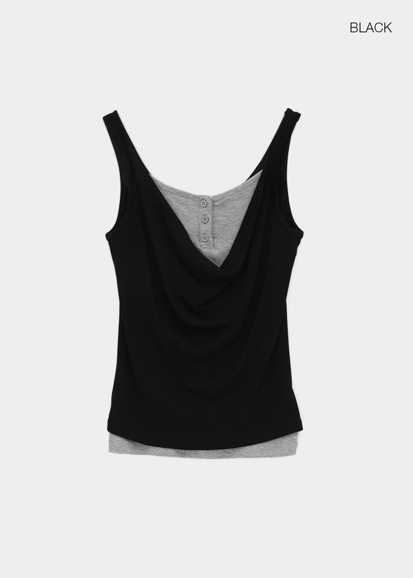 Serio Button Layered Sleeveless