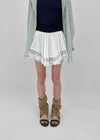Kenocton Banding Frill Pumpkin Mini Skirt Pants