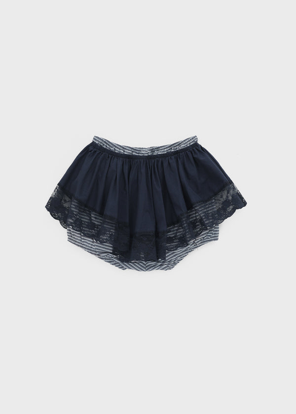 Kenocton Banding Frill Pumpkin Mini Skirt Pants