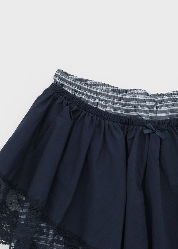 Kenocton Banding Frill Pumpkin Mini Skirt Pants