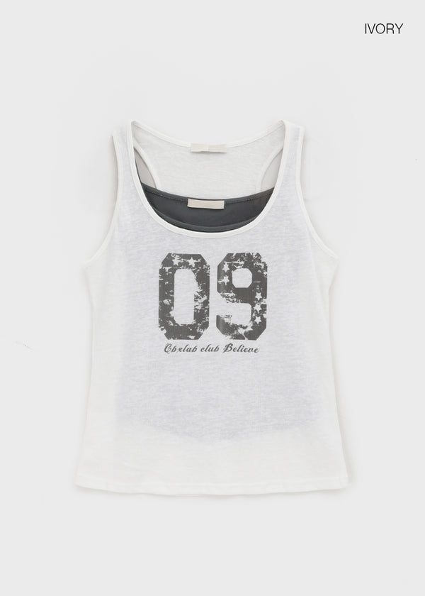 Shollit Vintage Print Layered Sleeveless