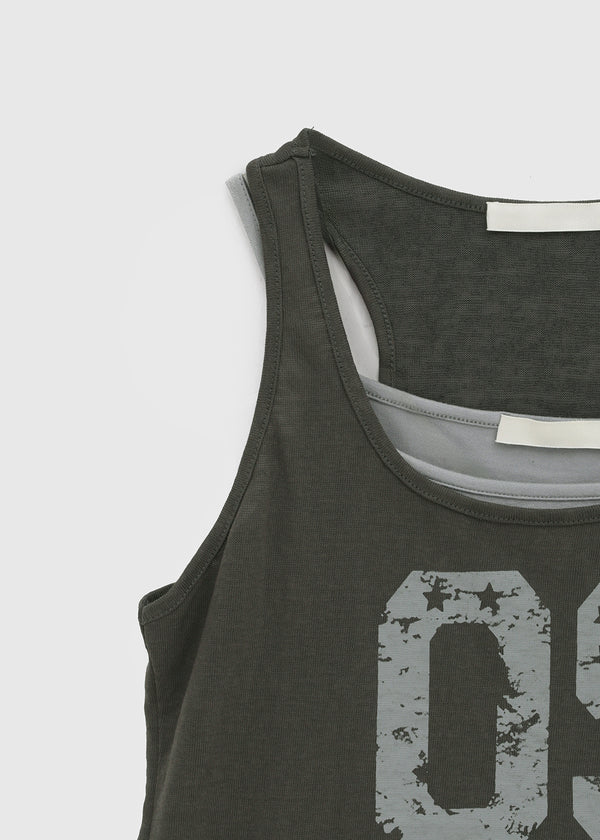 Shollit Vintage Print Layered Sleeveless