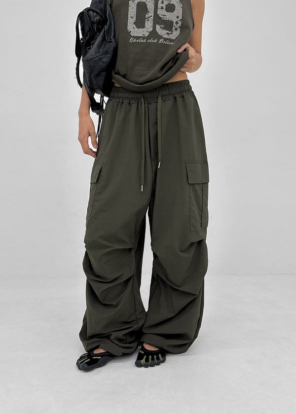 (UNISEX) Lamua Nylon Wide String Pants