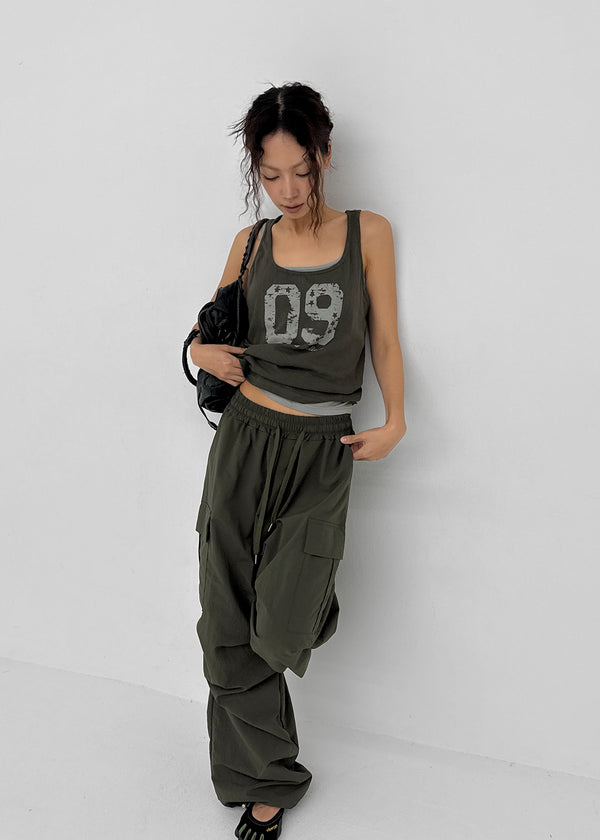 (UNISEX) Lamua Nylon Wide String Pants