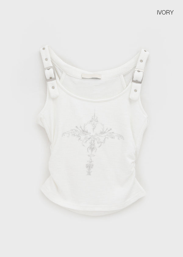 Booke Vintage Eyelet Strap Sleeveless