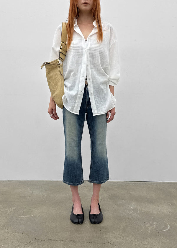Pieto Low-waisted Denim Capri Pants