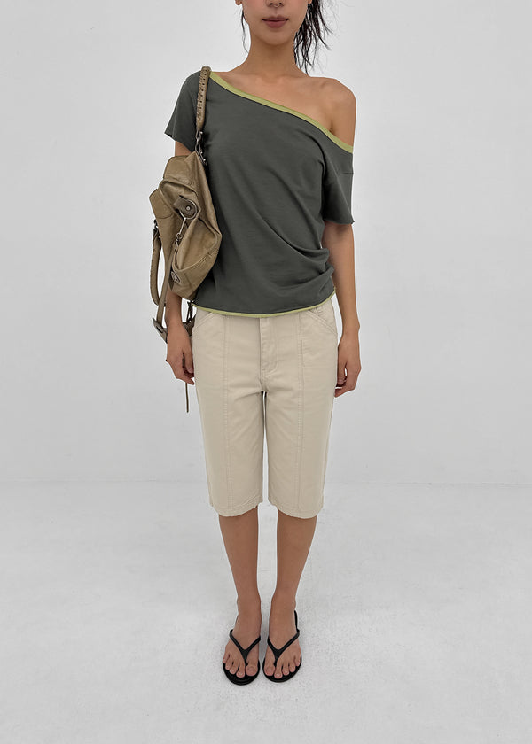 Tellony Cut-out Cotton Capri Pants