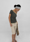 Tellony Cut-out Cotton Capri Pants