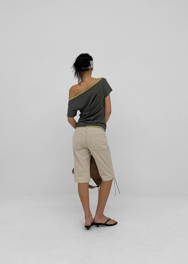 Tellony Cut-out Cotton Capri Pants