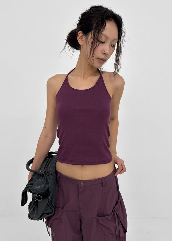 Forets Ribbed Halter Sleeveless