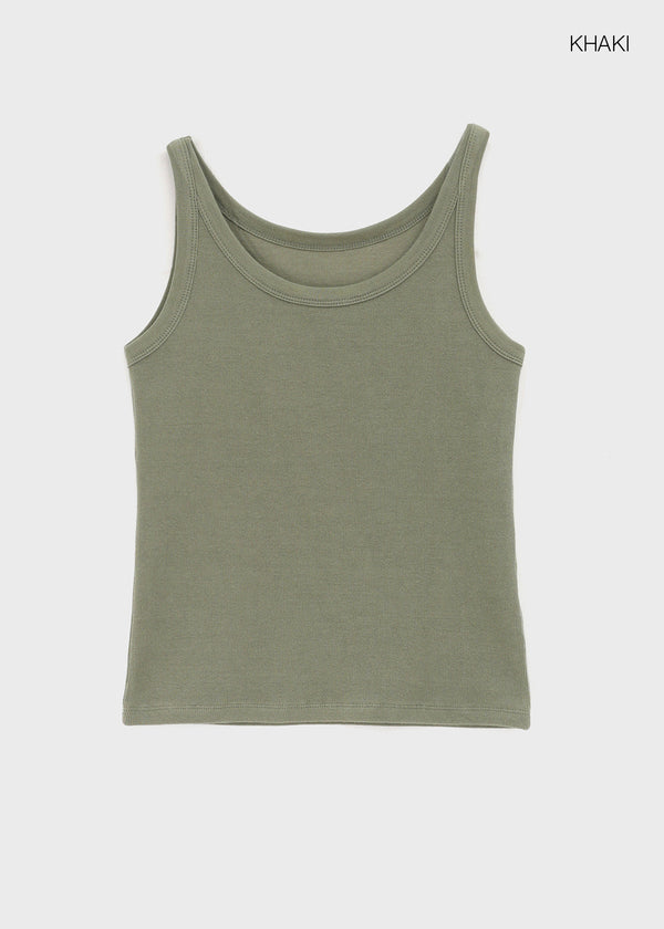 [MADE] Plio U-Neck Ribbed Sleeveless Top