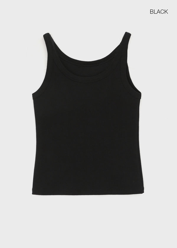 [MADE] Plio U-Neck Ribbed Sleeveless Top