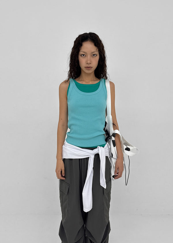 [MADE] Plio U-Neck Ribbed Sleeveless Top