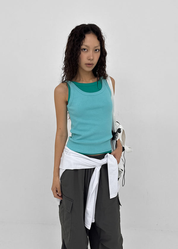 [MADE] Plio U-Neck Ribbed Sleeveless Top