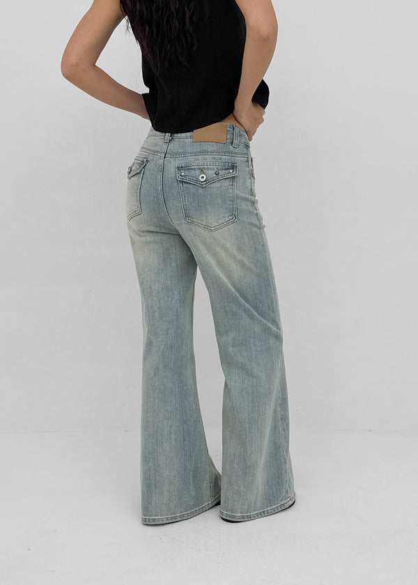 Dubin Back Pocket Bootcut Denim Pants