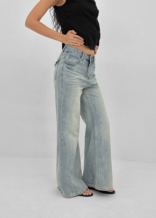 Dubin Back Pocket Bootcut Denim Pants