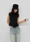 Velout High-neck Sleeveless Shirt