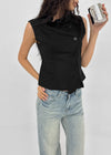 Velout High-neck Sleeveless Shirt