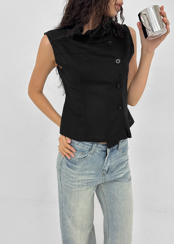 Velout High-neck Sleeveless Shirt