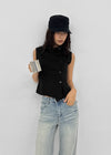 Velout High-neck Sleeveless Shirt