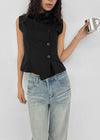 Velout High-neck Sleeveless Shirt