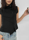 Velout High-neck Sleeveless Shirt